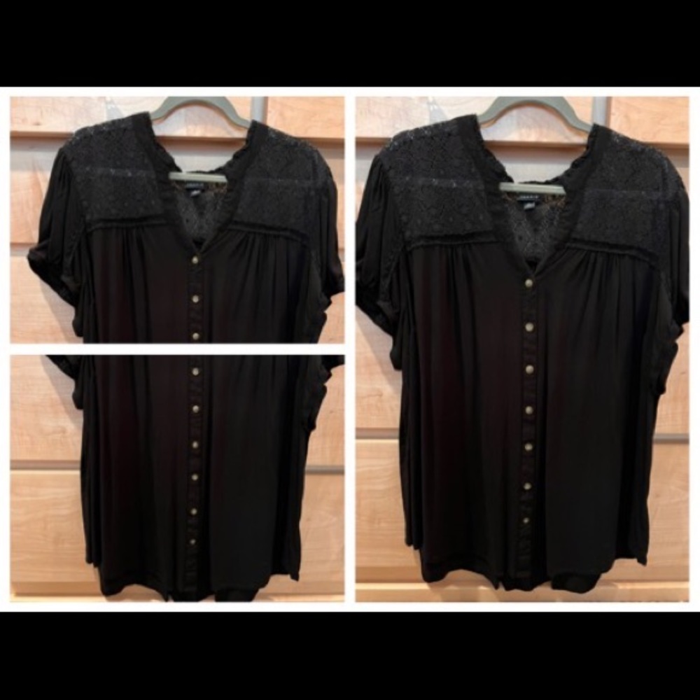 Cute, light top with lace detail. Torrid size 3. Never worn. Summery and cool.